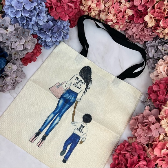 Eco-Friendly Mother Son Queen and Prince Folding Tote Bag - Picture 4 of 14